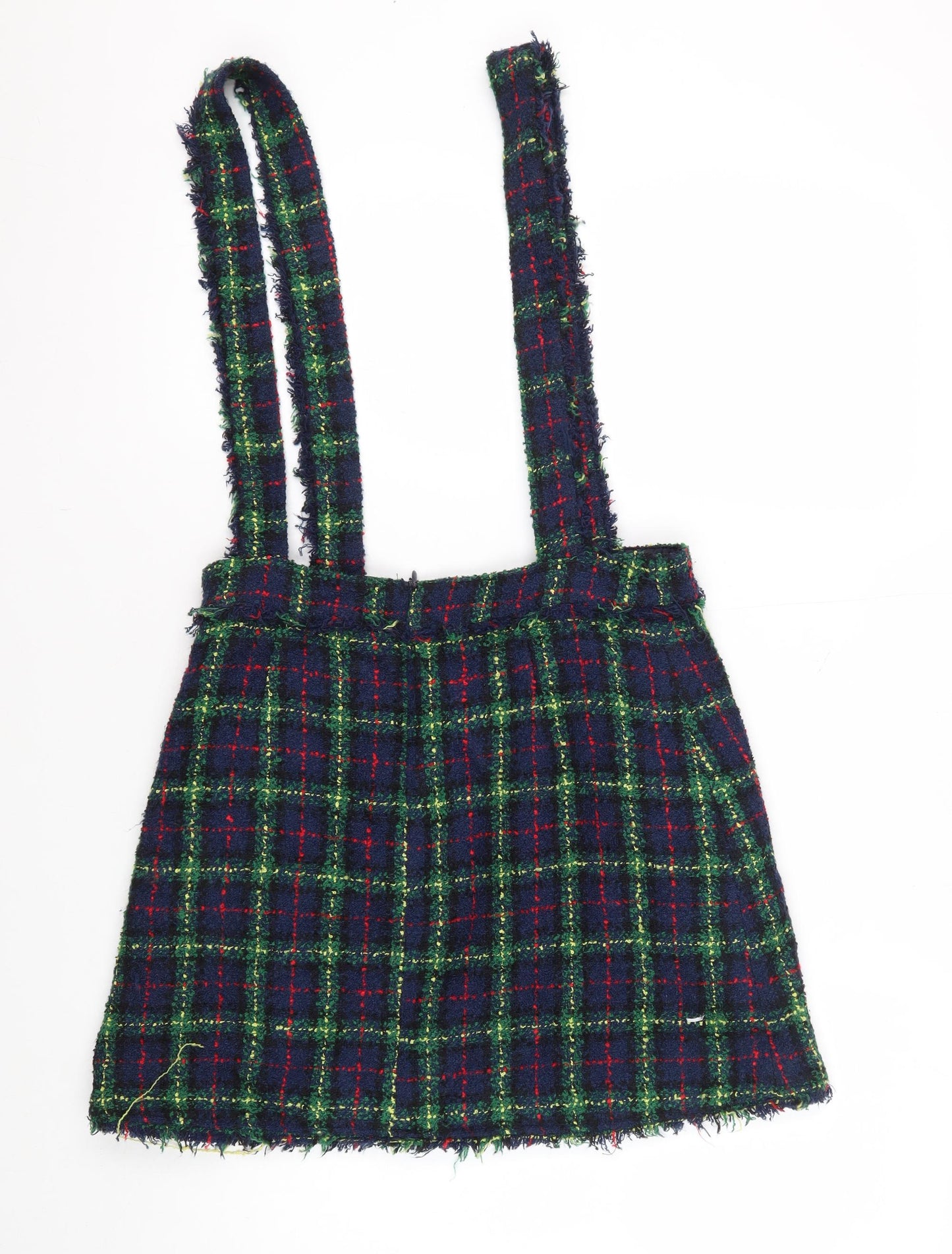Zara Women's Multicoloured Plaid Pinafore Skirt M