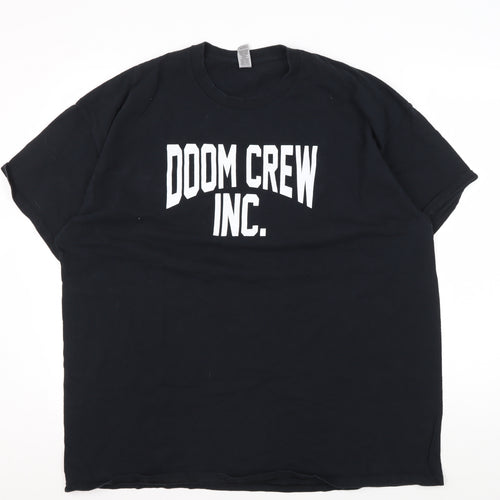 Gildan Men's Black Doom Crew Inc. Graphic T-Shirt 2XL