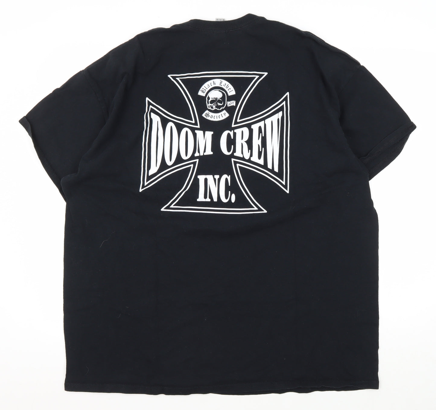 Gildan Men's Black Doom Crew Inc. Graphic T-Shirt 2XL