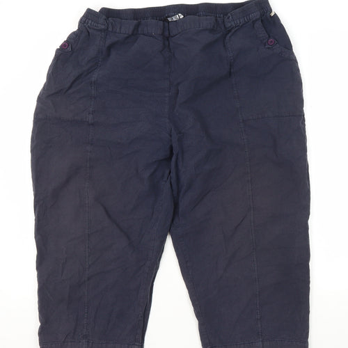 TIGI Women's Blue Cargo Trousers Size 22 Relaxed Fit