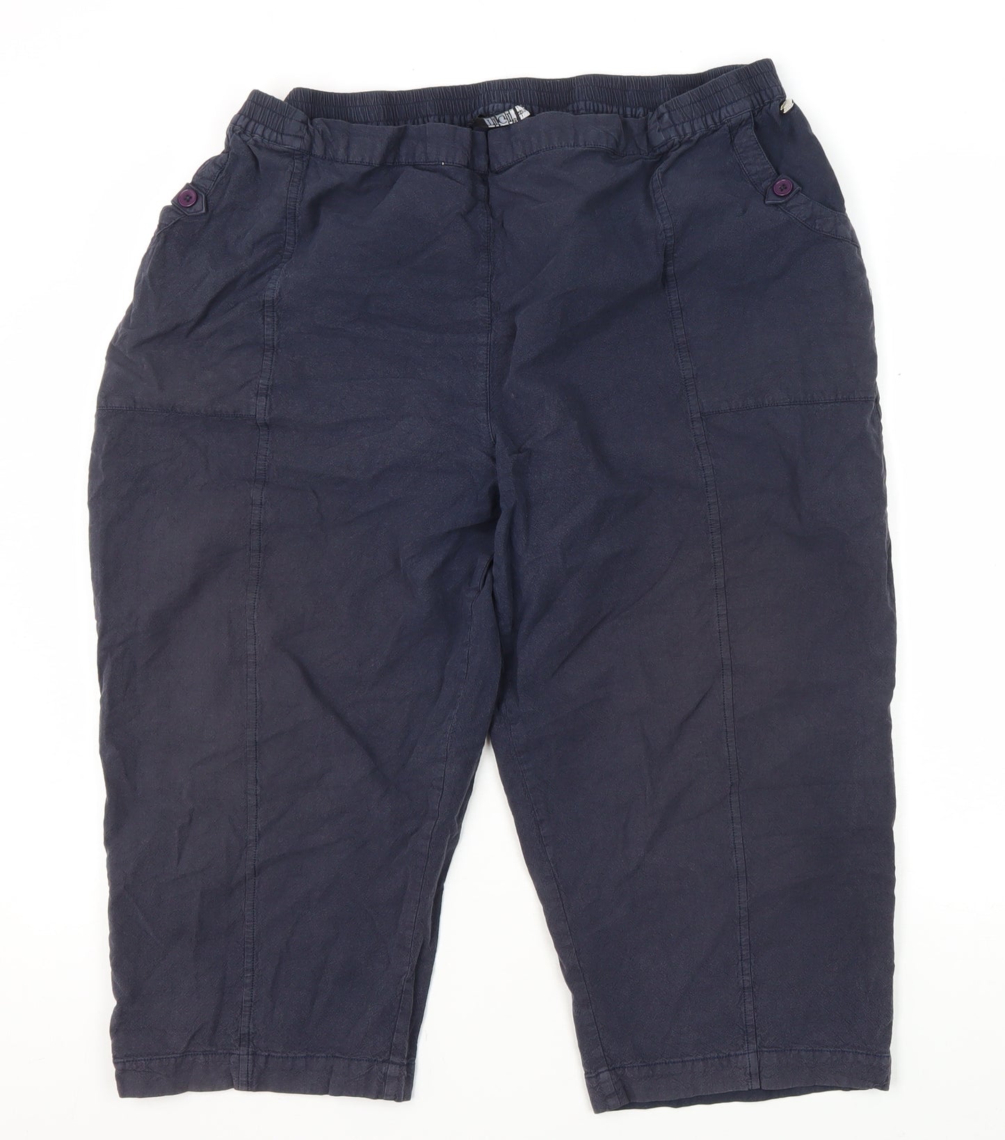 TIGI Women's Blue Cargo Trousers Size 22 Relaxed Fit