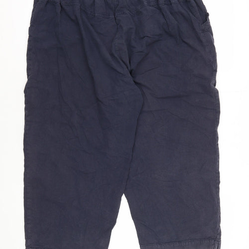 TIGI Women's Blue Cargo Trousers Size 22 Relaxed Fit