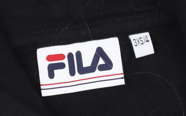 Fila Girls Black Logo Pullover Hoodie 3XS