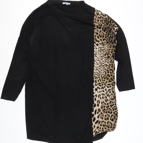 Alba Monti Women's Black Animal Print Dress 10-12