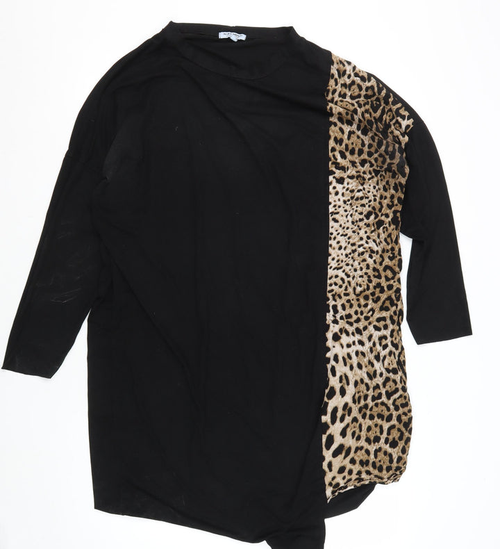 Alba Monti Women's Black Animal Print Dress 10-12