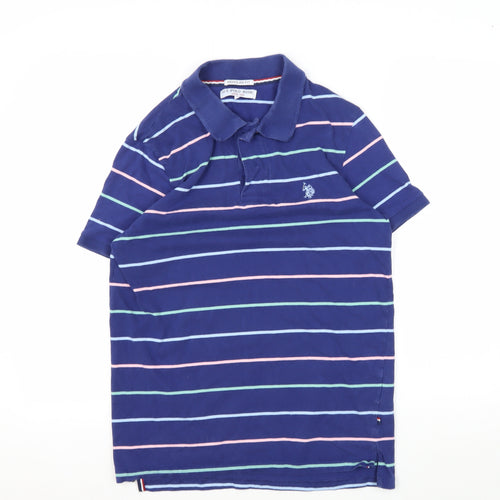 U.S. Polo Assn. Men's Blue Striped Polo Shirt S