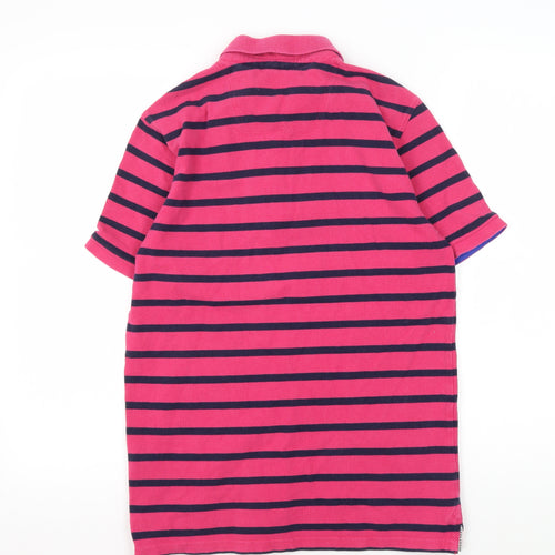 Joules Men's Pink Striped Polo Shirt, Size S