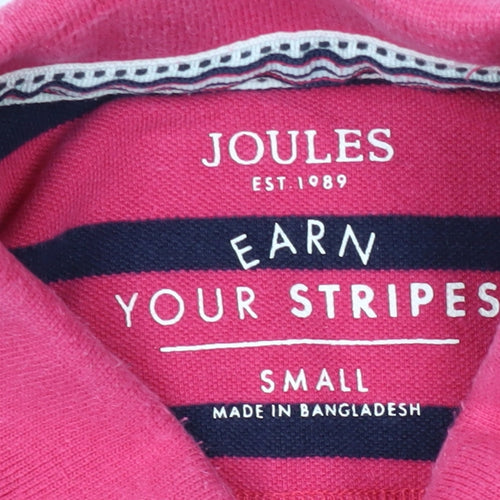 Joules Men's Pink Striped Polo Shirt, Size S