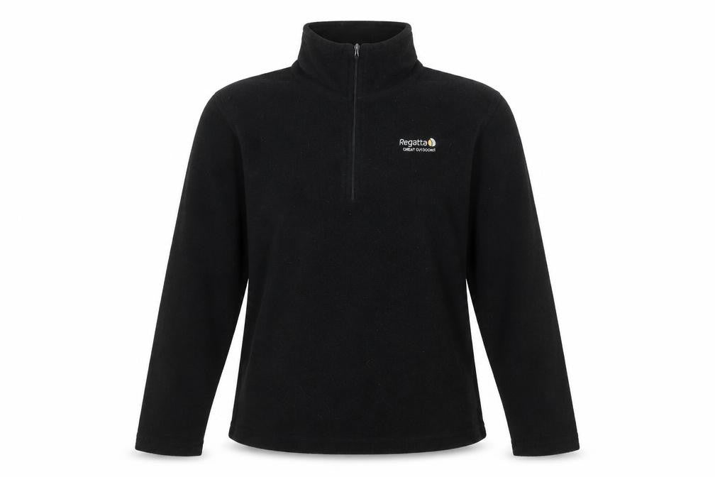 Front view of Regatta Black Fleece Sweatshirt unisex adults, size 8