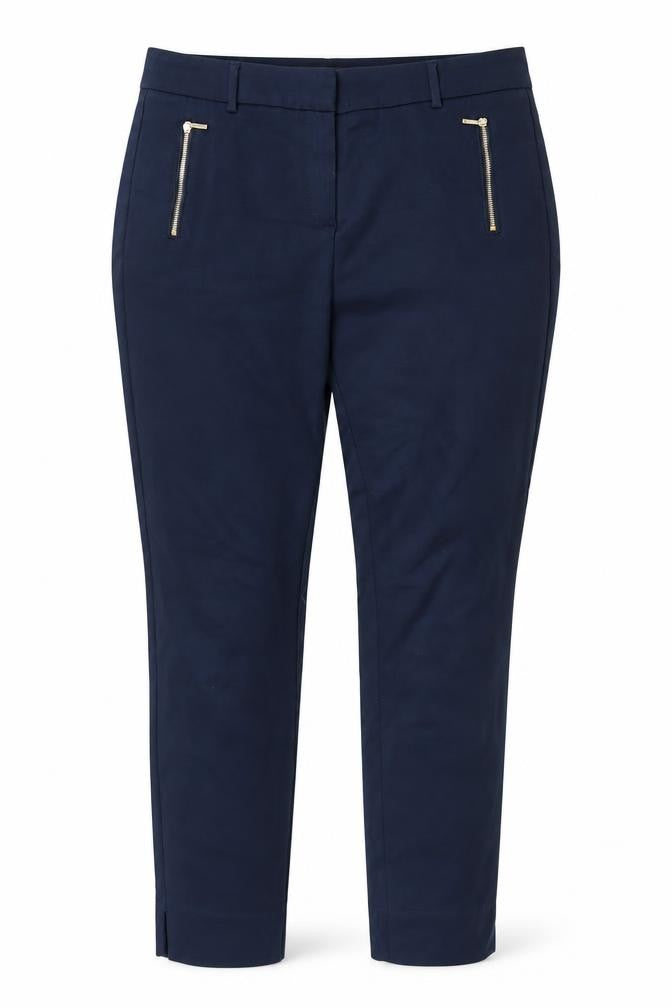 Front view of Next Women's Blue Trousers, size 12, with Pockets