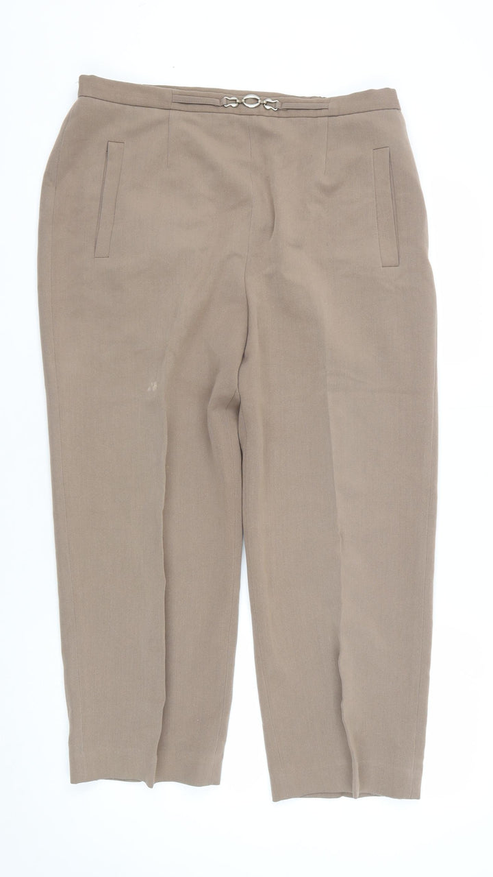 Eastex Women's Beige Trousers Size 16 Straight Leg