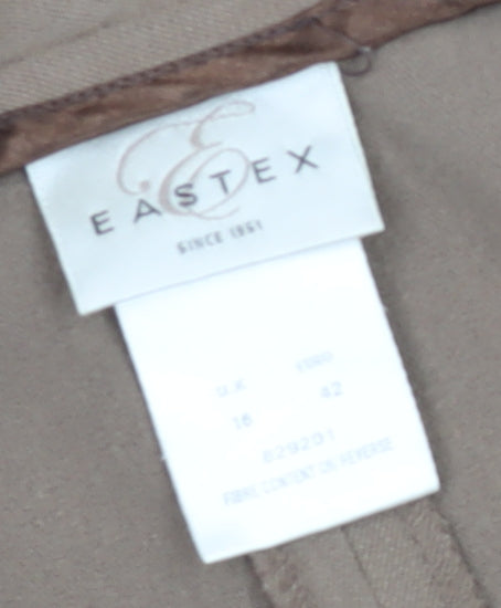 Eastex Women's Beige Trousers Size 16 Straight Leg