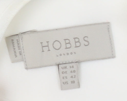 Hobbs Women's Ivory & Black Sheath Dress, Size 14, Classic Elegance