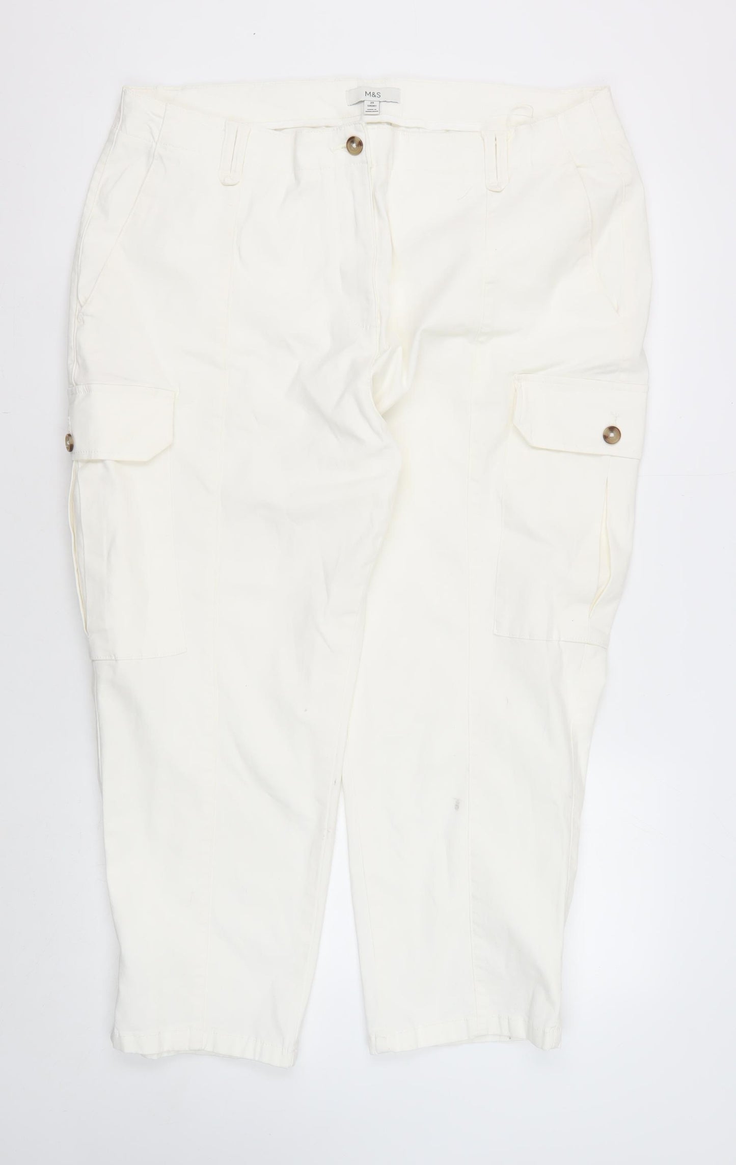 Marks and Spencer Women's Ivory Cargo Trousers Size 20