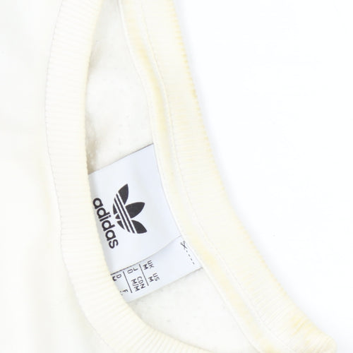 Adidas Men's White Pullover Logo Sweatshirt Size M