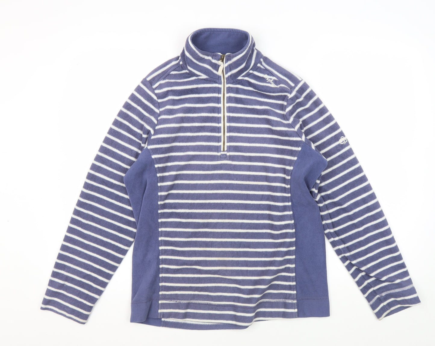 Craghoppers Women's Blue Striped Henley Sweatshirt, Size 12