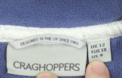 Craghoppers Women's Blue Striped Henley Sweatshirt, Size 12