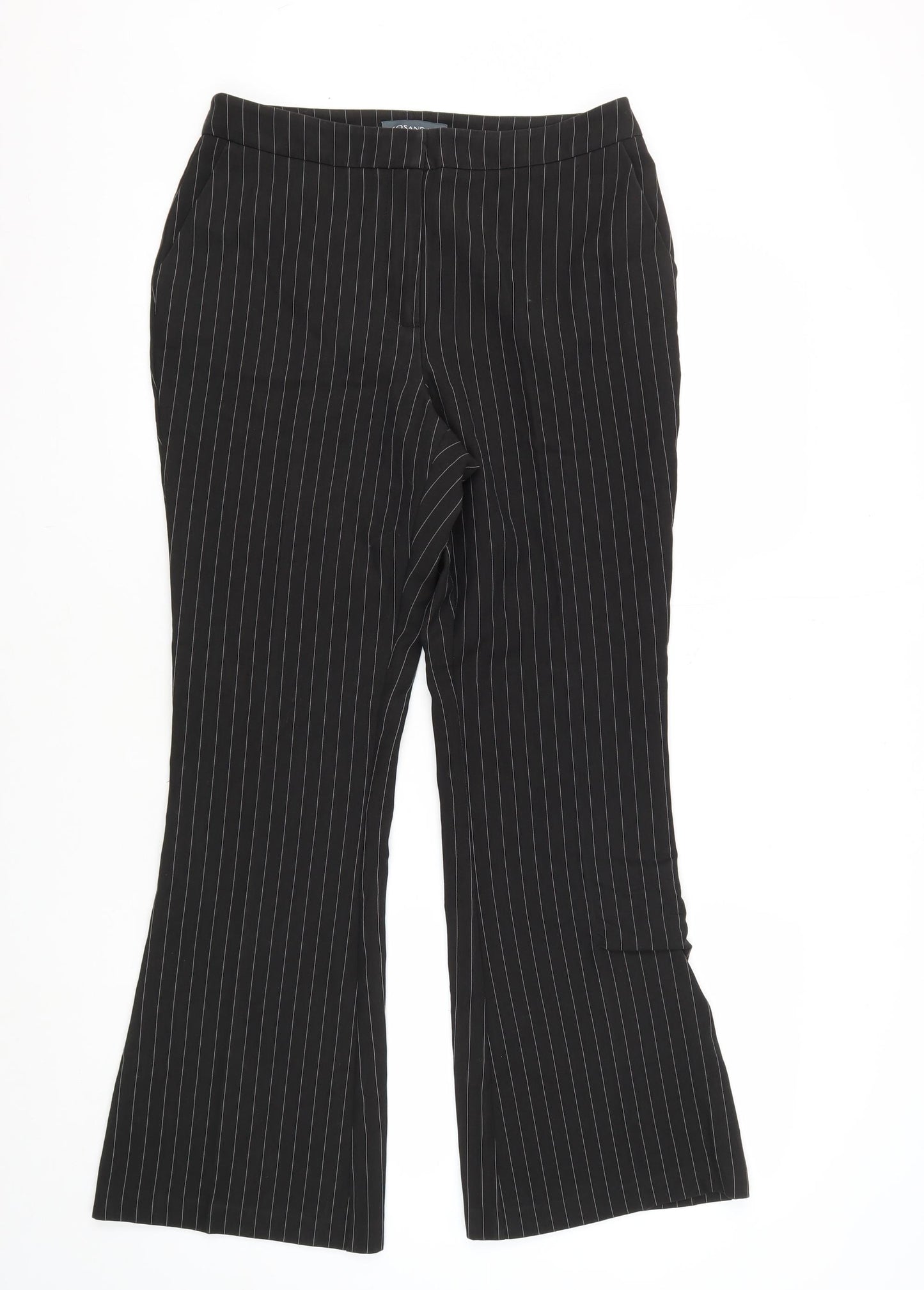 Sosandar Women's Black Striped Trousers Size 10