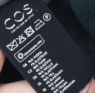 COS Women's Black Wool Trousers, Size 6, Regular Fit
