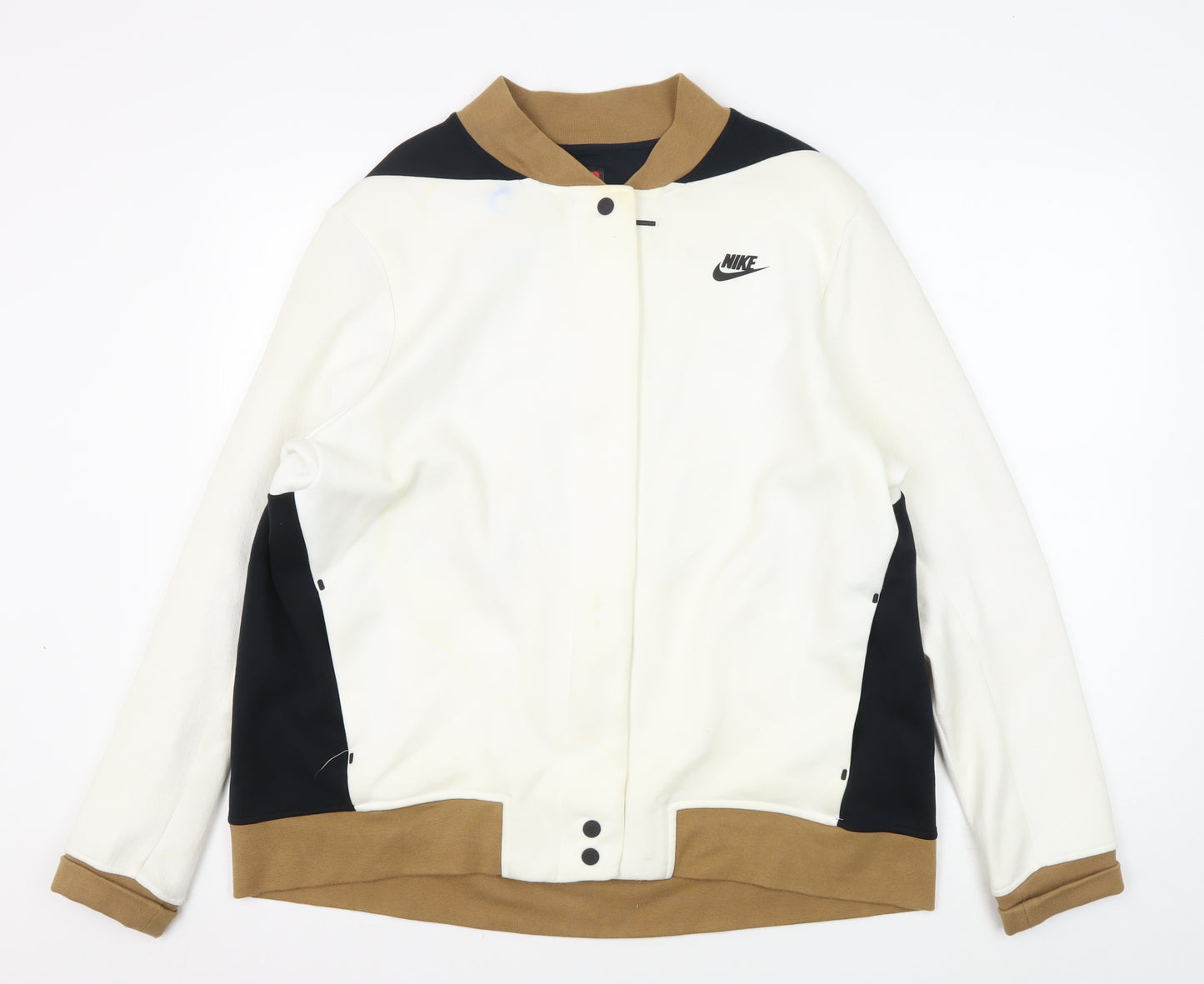 Nike Men's XL White Varsity Jacket - Sporty Style