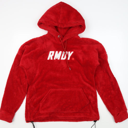 RMDY Men's Red Pullover Hoodie M Fleece Logo
