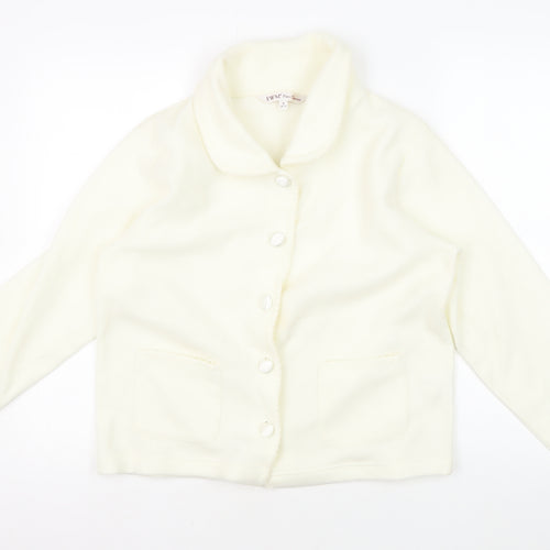 EWM Women's Ivory Jacket - Size S, Collared, Button