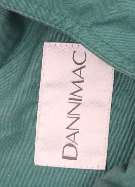 Dannimac Women's Green Coat, Size M, Button & Zip