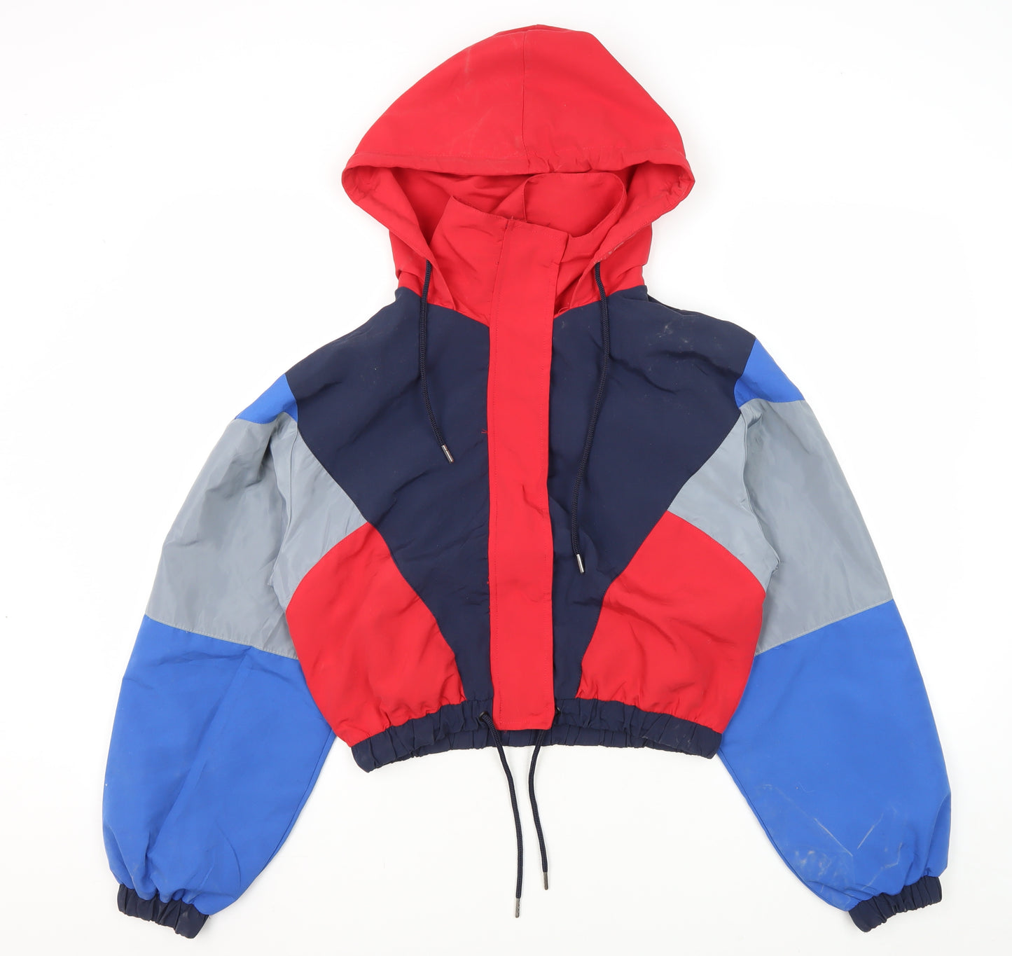 BLFD Women's Red Blue Colourblock Hooded Jacket