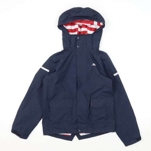Trespass Girls Blue Waterproof Parka Jacket 7-8 Years