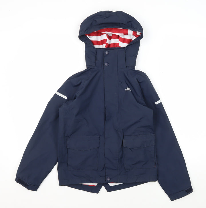 Trespass Girls Blue Waterproof Parka Jacket 7-8 Years