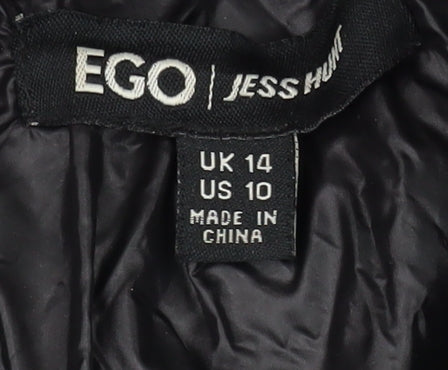 EGO Women's Black Puffer Jacket Size 14, Winter Coat