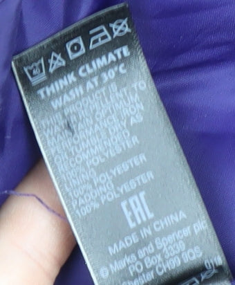 Marks & Spencer Women's Purple Quilted Jacket Size 14