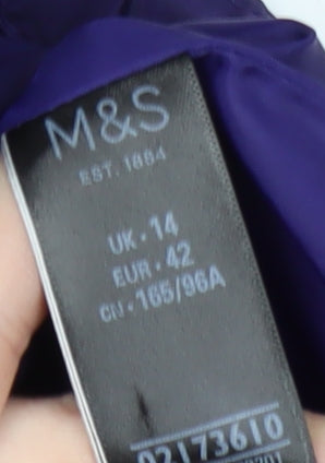 Marks & Spencer Women's Purple Quilted Jacket Size 14