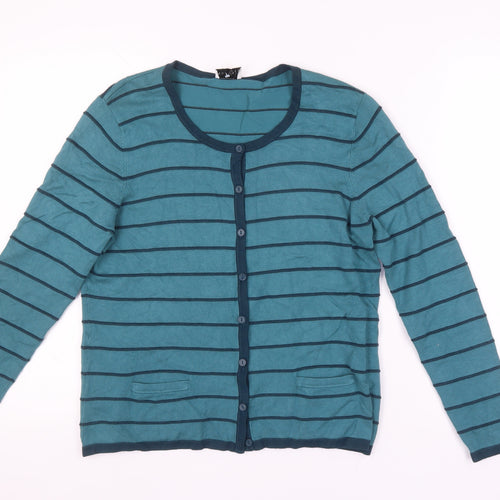 Eastex Women's Blue Striped Cardigan Size 12