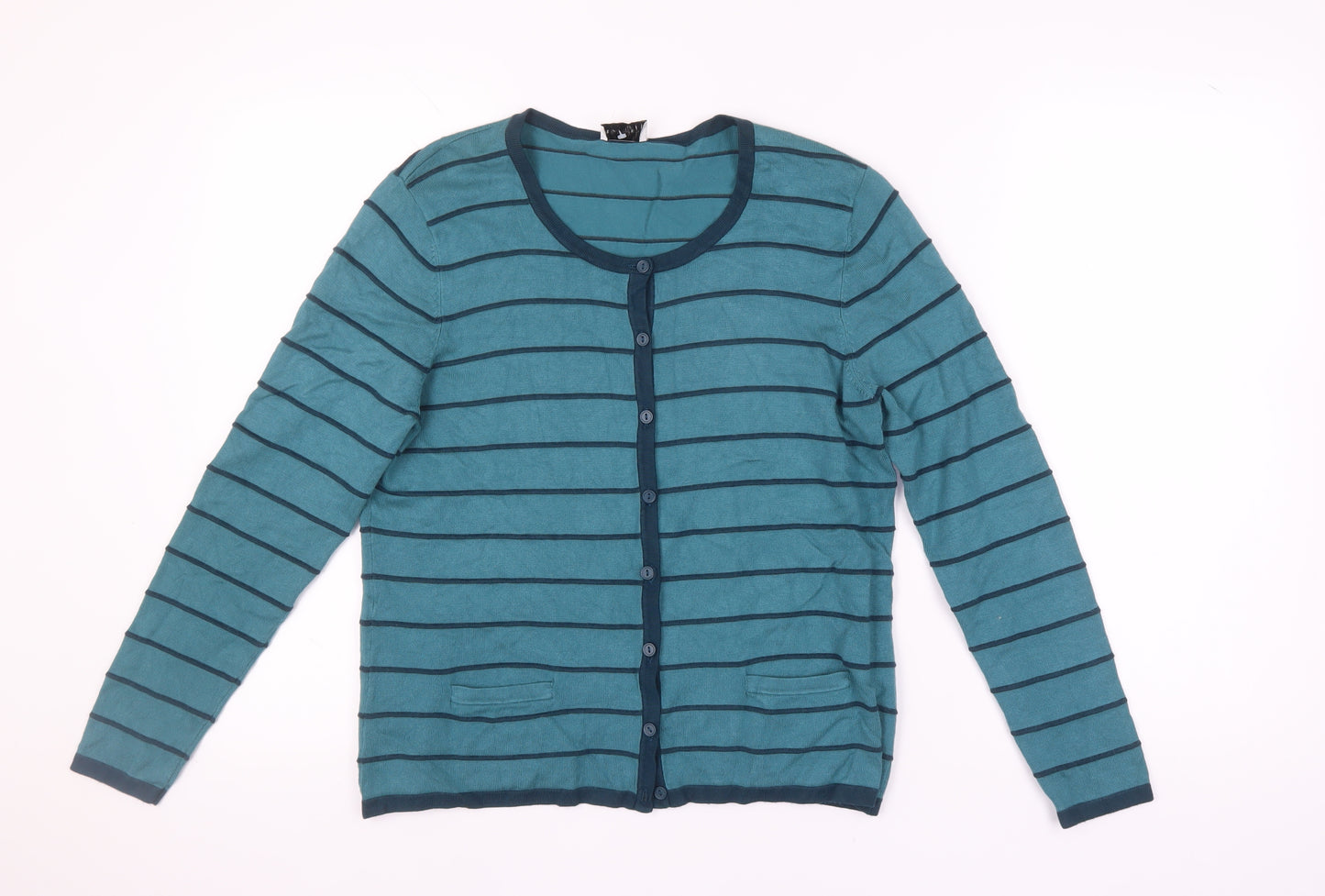 Eastex Women's Blue Striped Cardigan Size 12