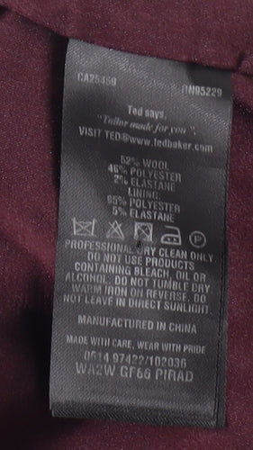 Ted Baker Women's Purple Sheath Dress Size 6