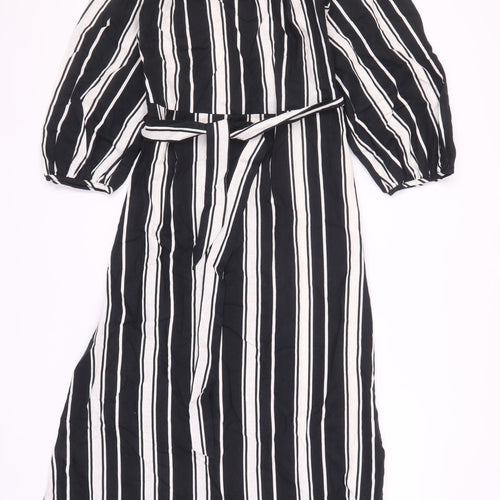 Marks and Spencer Women's Black Striped Midi Dress