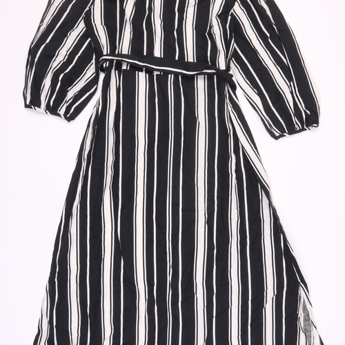 Marks and Spencer Women's Black Striped Midi Dress