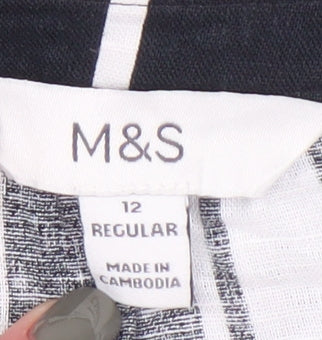 Marks and Spencer Women's Black Striped Midi Dress