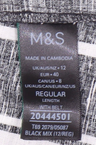 Marks and Spencer Women's Black Striped Midi Dress