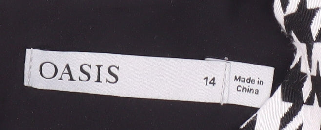 Oasis Women's Black & White Houndstooth Shift Dress