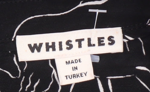 Whistles Women's Black Animal Print Shirt Dress S