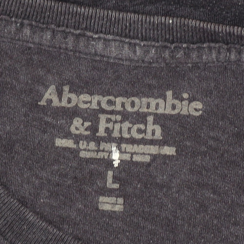 Abercrombie & Fitch Men's Grey Crew Neck T-Shirt, L