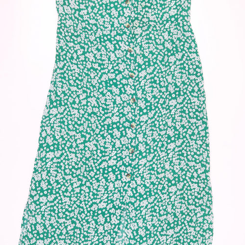 Roman Women's Green Floral Strappy Mid-Length Dress