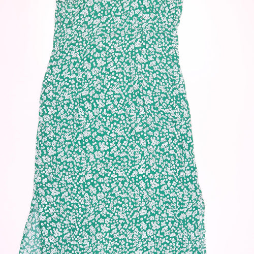 Roman Women's Green Floral Strappy Mid-Length Dress
