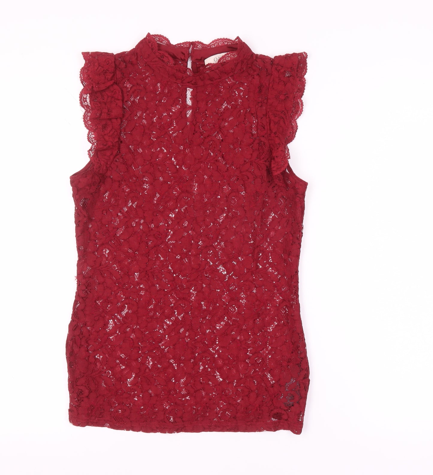 Oasis Womens Red Lace Sleeveless Blouse Size S