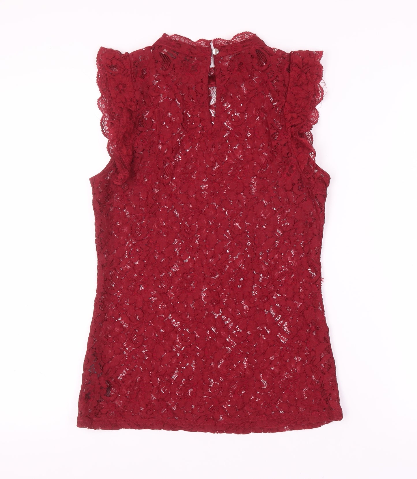 Oasis Womens Red Lace Sleeveless Blouse Size S