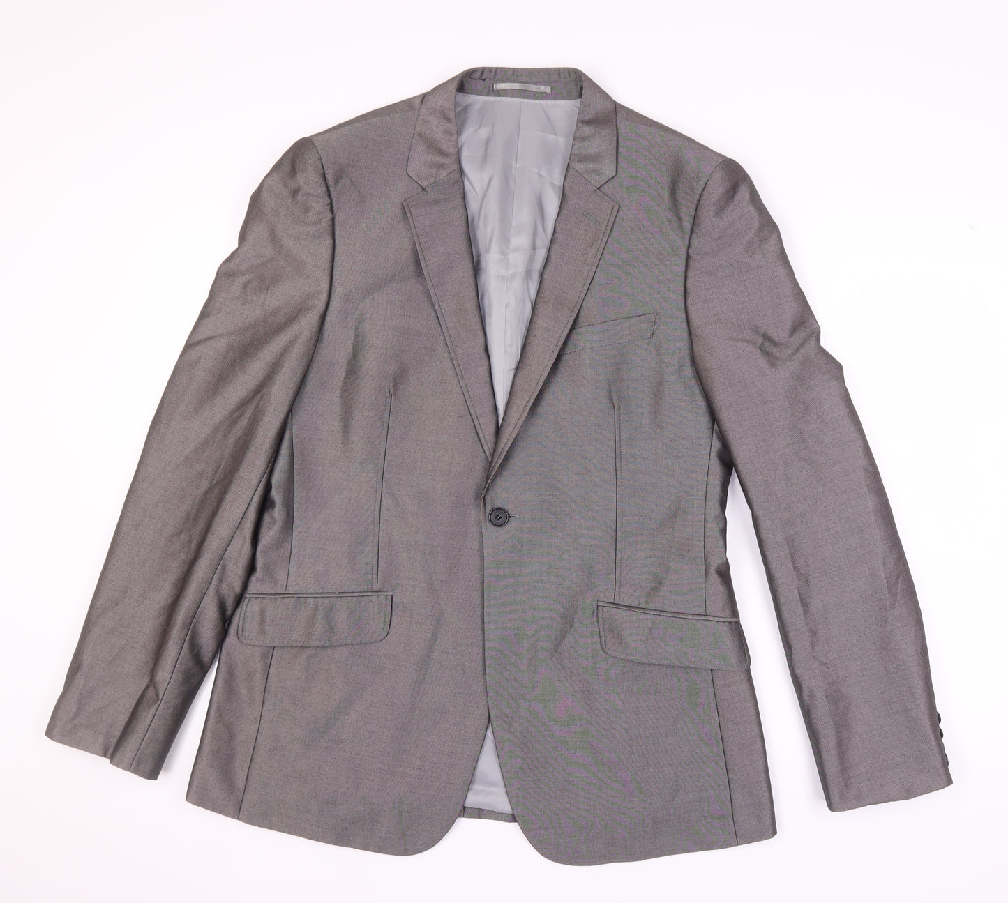 Fellini Men's Grey Blazer 42L Formal Single-Breasted