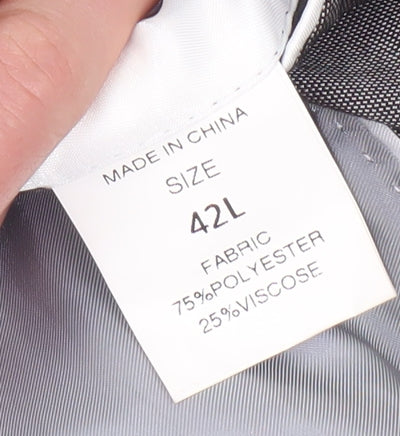 Fellini Men's Grey Blazer 42L Formal Single-Breasted