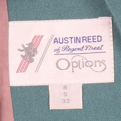 Austin Reed Women's Green Blazer UK 8 One-Button